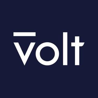 Volt written in white on navy background